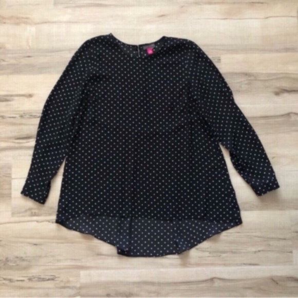 Vince Camuto Black and White Polka Dot Blouse - Picture 1 of 7